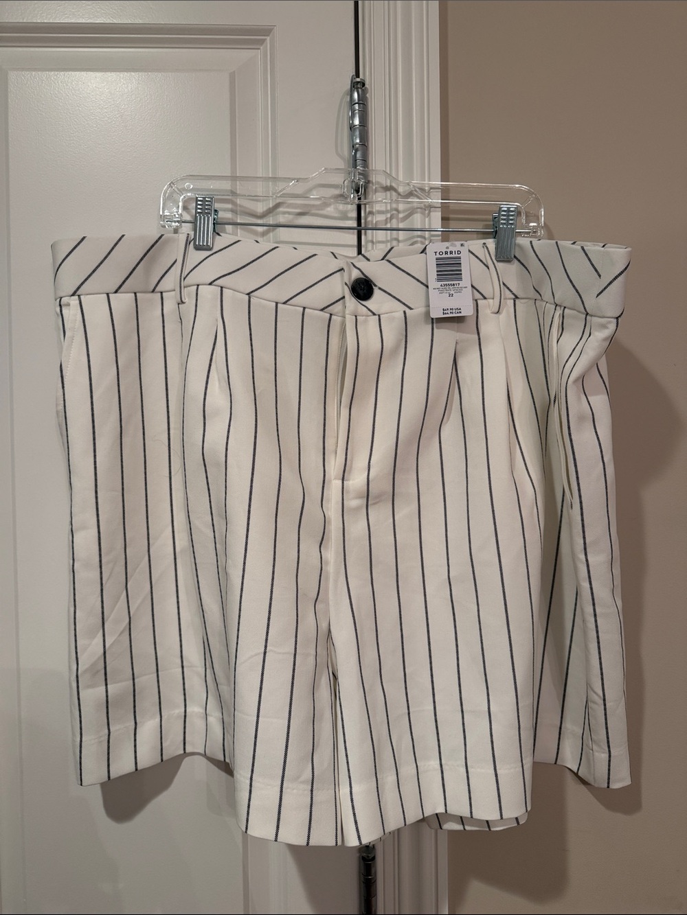 torrid White Skort with Navy Pinstripes